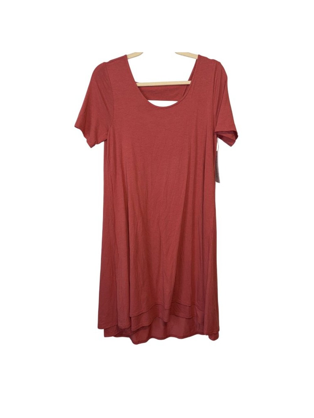 NWT Soft Surroundings XS/2 Dusty Cedar Camille Short-Sleeve Tshirt Knit Dress
